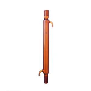 Condensatore Liebig con giunto, vetro marrone, lunghezza da 200 mm a 500 mm.